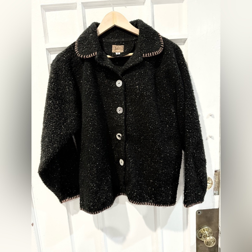 REI Black Teddy Jacket with White Accents